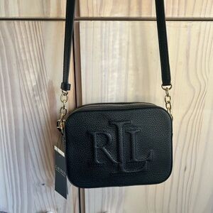 Ralph Lauren Black Crossbody Bag with Gold Accents